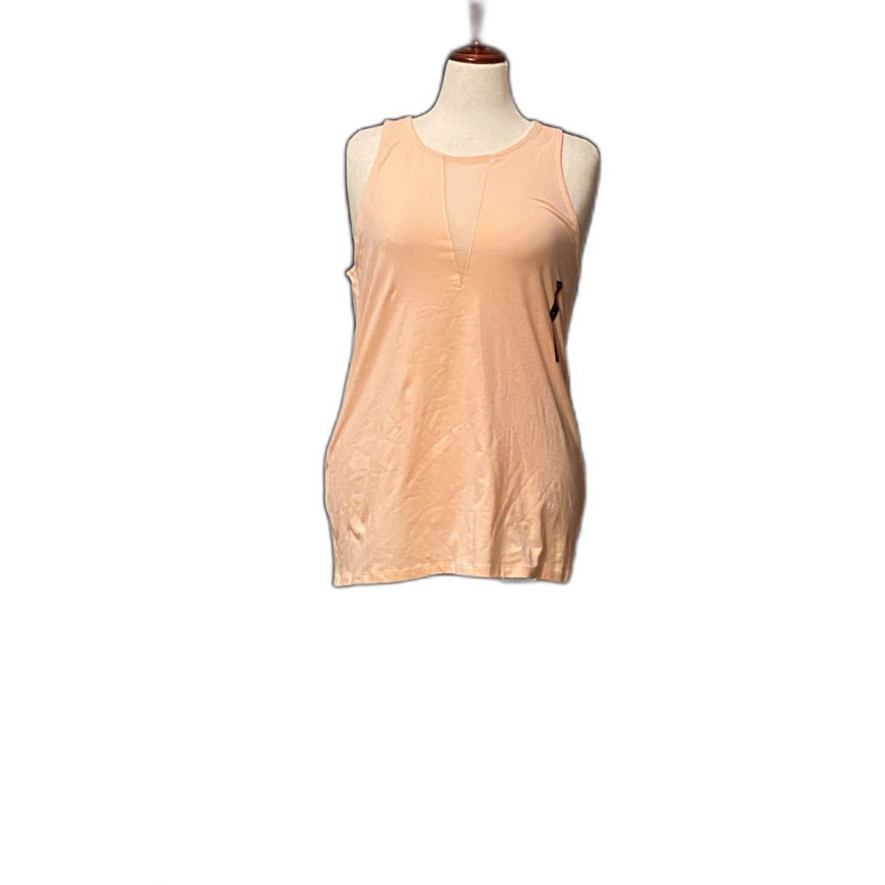 Foxy Mesh Inset Tank, Size 3X, in Impatience Pink